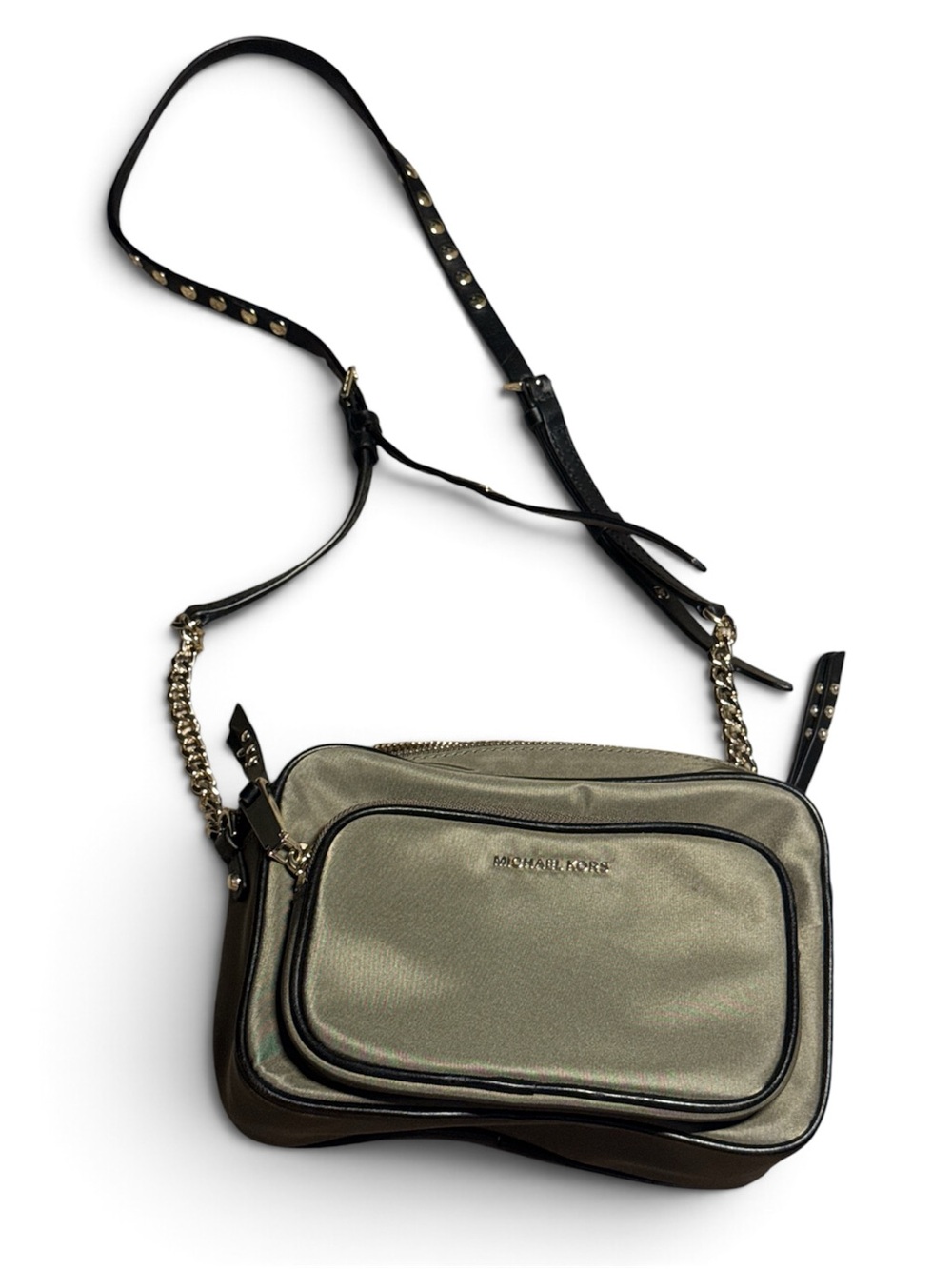 Michael Kors Leila Nylon Camera Bag Olive Green Crossbody